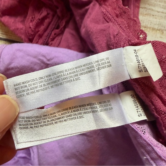GapBody Lace Racerback Bralette Bundle Women’s Medium Lavender Purple Burgundy - Picture 8 of 9